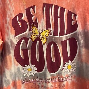 SIMPLY SOUTHERN tie dyed BRAVE woman long sleeve t shirt size M